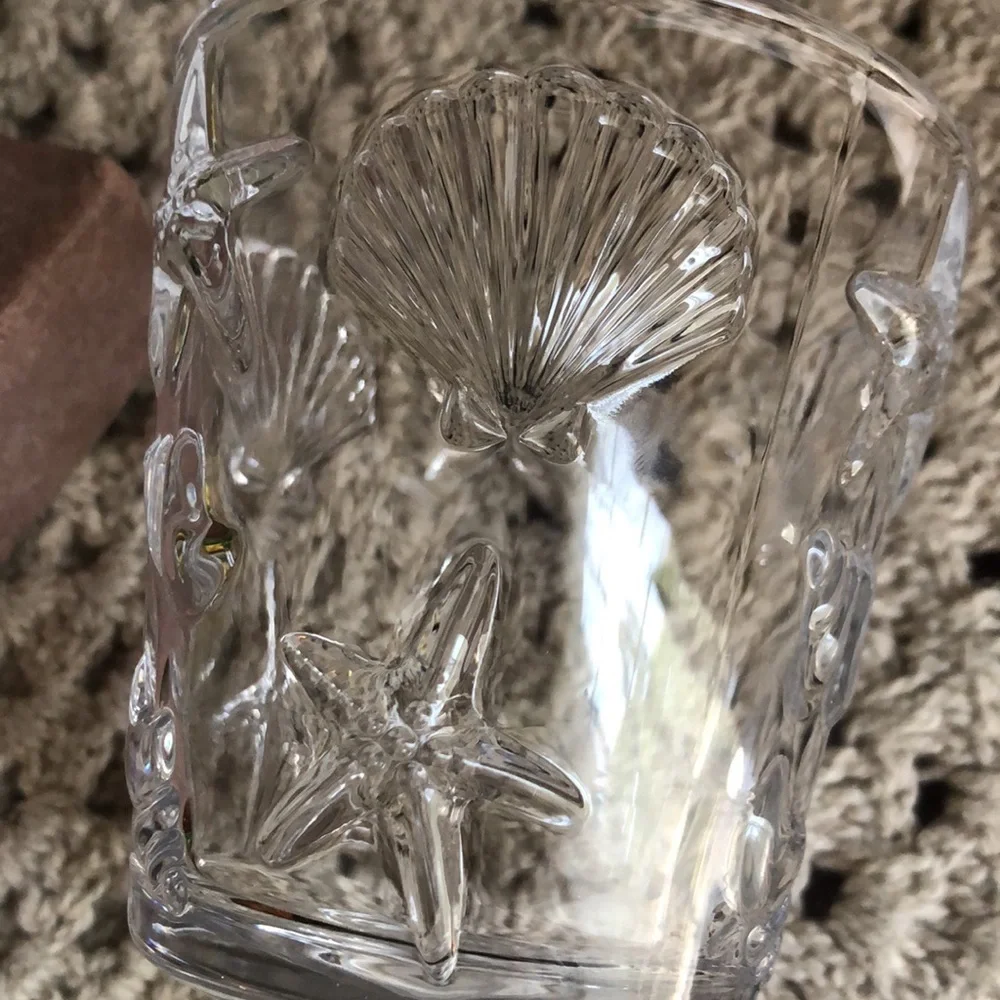 Clear Embossed Coastal Shell Goblet - Set of 2